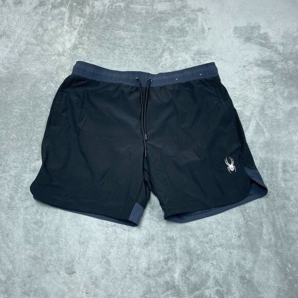 Spyder Mens Swim Shorts XL Black Elastic Waist Lightweight a0833 - Picture 1 of 6